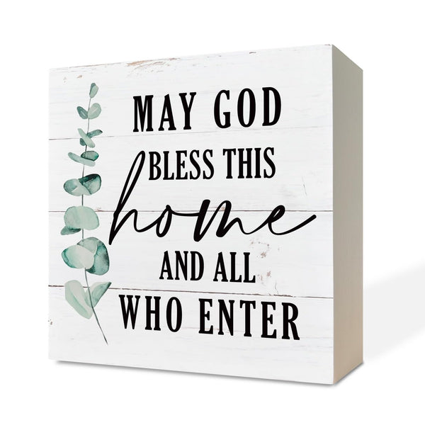Christian Wooden Box Sign - Inspirational Table Sign, Front Door Decor, Home Decor
