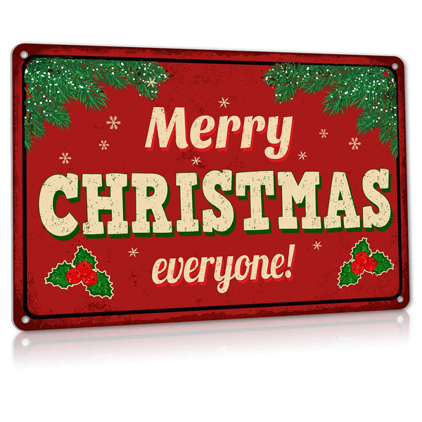 Christmas Decor Signs Vintage Farmhouse, Aluminum Metal Sign