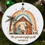 Christmas Nativity Scene Ornaments - Religious Christmas Ornaments 2025, Jesus for Xmas Tree Ceramic Hanging Decorations