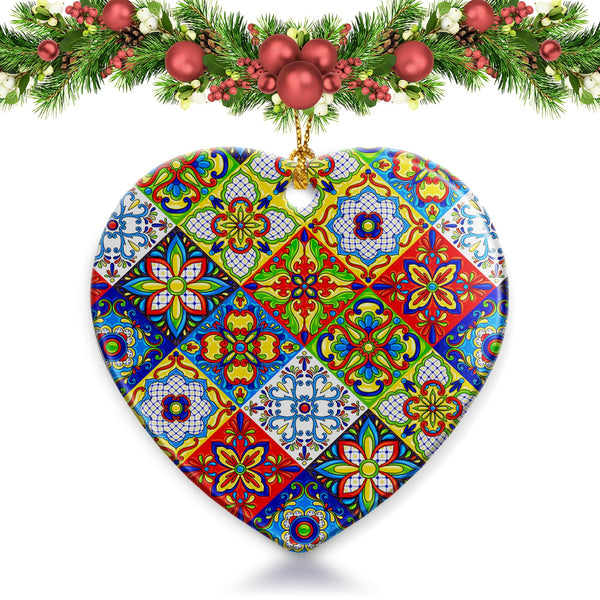 Christmas Ornaments 2025,Mexican Talavera Ornaments for Christmas Tree Holidays Ornaments