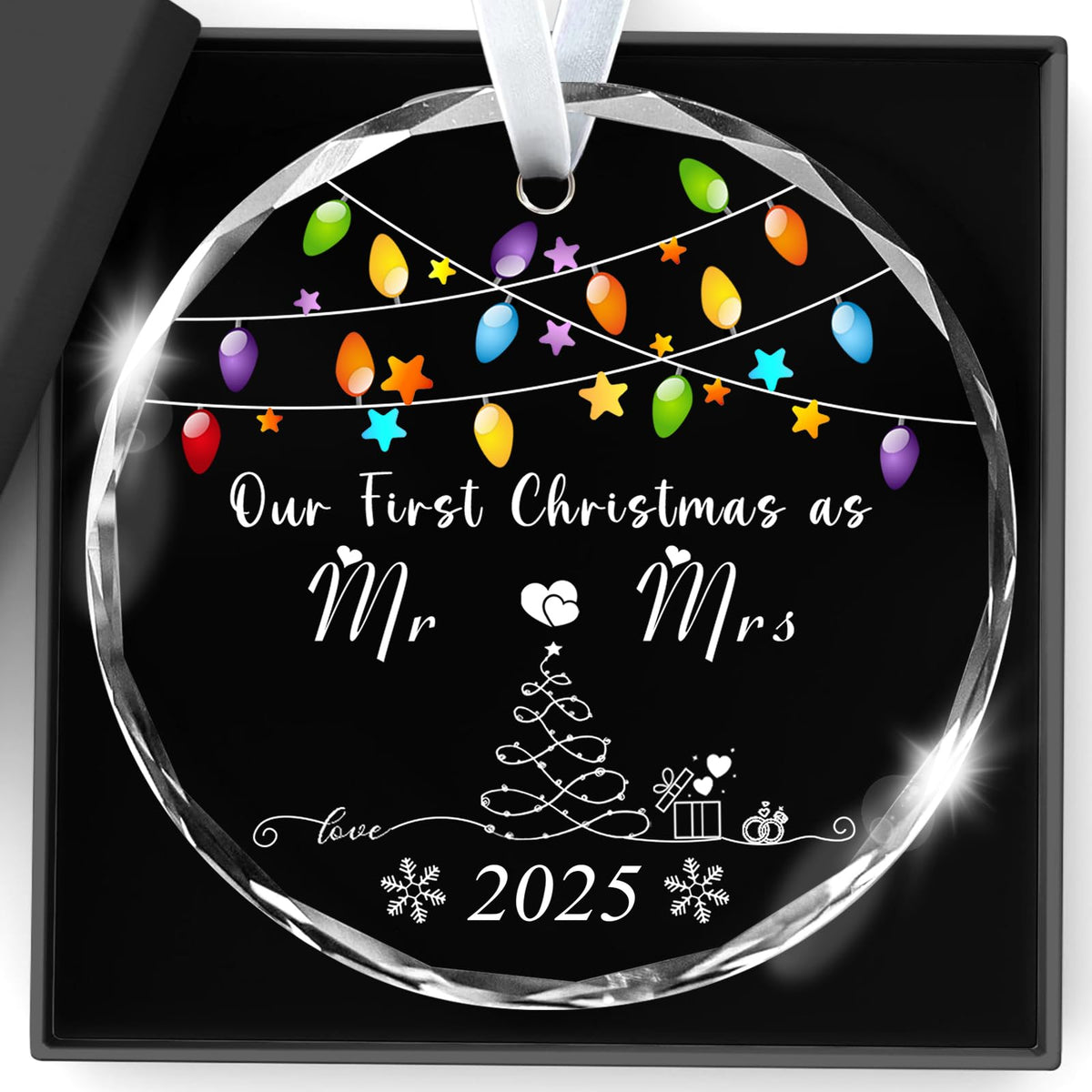 Christmas Ornaments 2025,Our First Christmas Married Ornaments Wedding Gifts for Couples 1st Xmas Married Ornament 2025