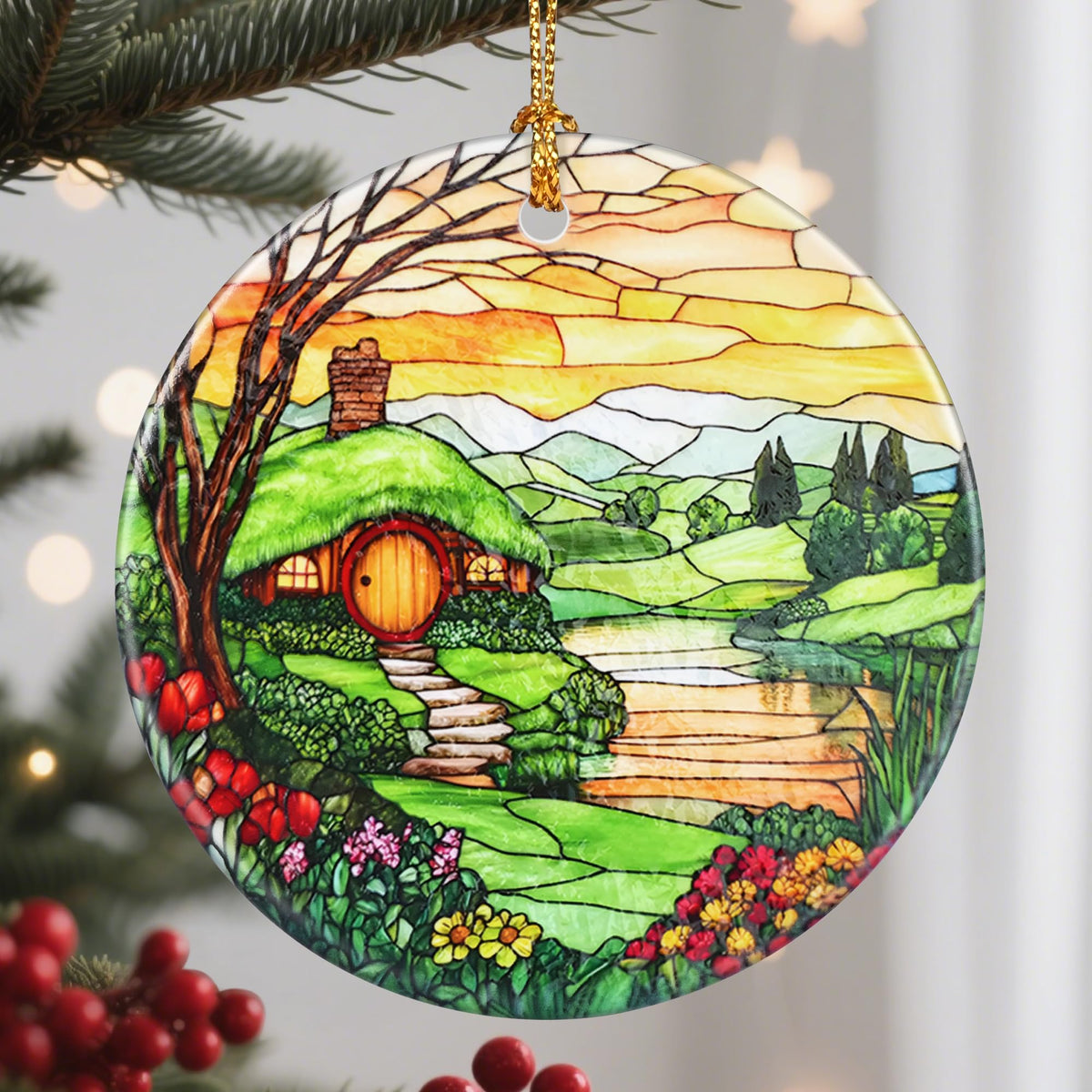 Christmas Ornaments, 2.8 Inch Ceramic Hanging Ornament, Christmas Tree Ornament