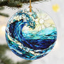 Christmas Ornaments, Dodosky 2.9in Ceramic Ocean Waves Ornament, Xmas Decor