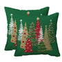 Christmas Pillow Covers, 18x18 Inch Set of 2 Green Christmas Tree Throw Pillows Case