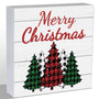 Christmas Table Decorations Christmas Decor Indoor Home Room Buffalo Plaid Tree Office Bathroom Wood Box Sign