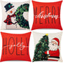 Christmas Throw Pillow Covers 18x18 in Set of 4 Decorations,Decorative Snowman Santa Pillow Case