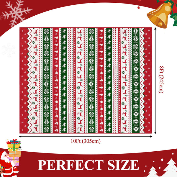 Oversart Christmas Party Machine Washable Area Rug Red/White/Green