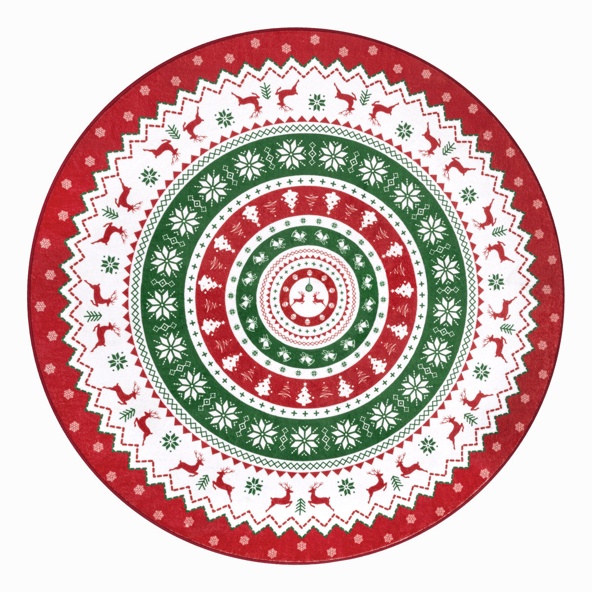 Oversart Christmas Party Machine Washable Area Rug Red/White/Green