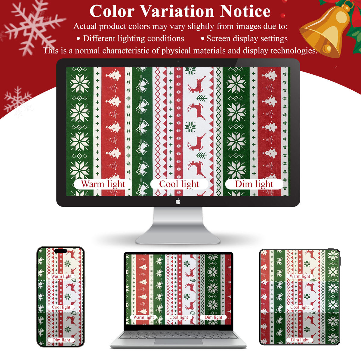 Oversart Christmas Party Machine Washable Area Rug Red/White/Green