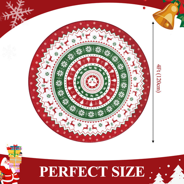 Oversart Christmas Party Machine Washable Area Rug Red/White/Green