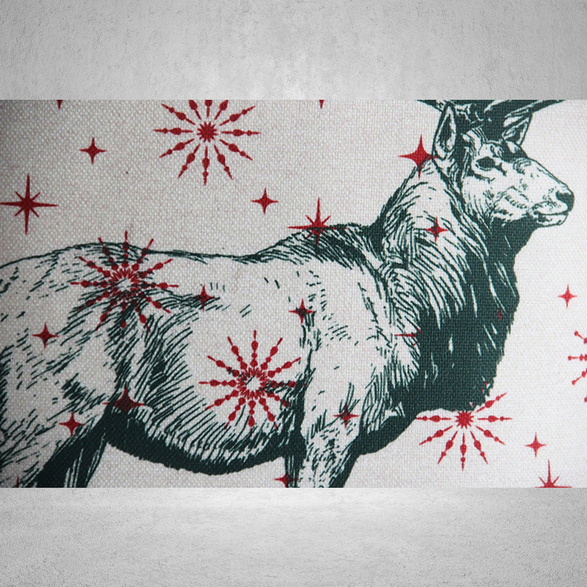 Christmas Reindeer Throw Pillow Cover – Holiday Cabin Decor