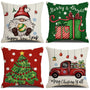 Christmas Throw Pillow Covers 18x18 Set of 4 Xmas Series Holiday Cushion Pillow Cover Christmas Decorations