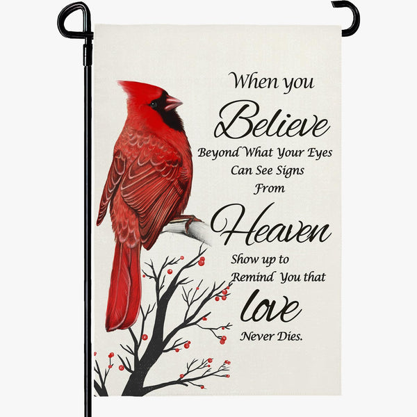Winter Cardinal Garden Flag Religion Decorative Yard Flag for Garden Porch Lawn