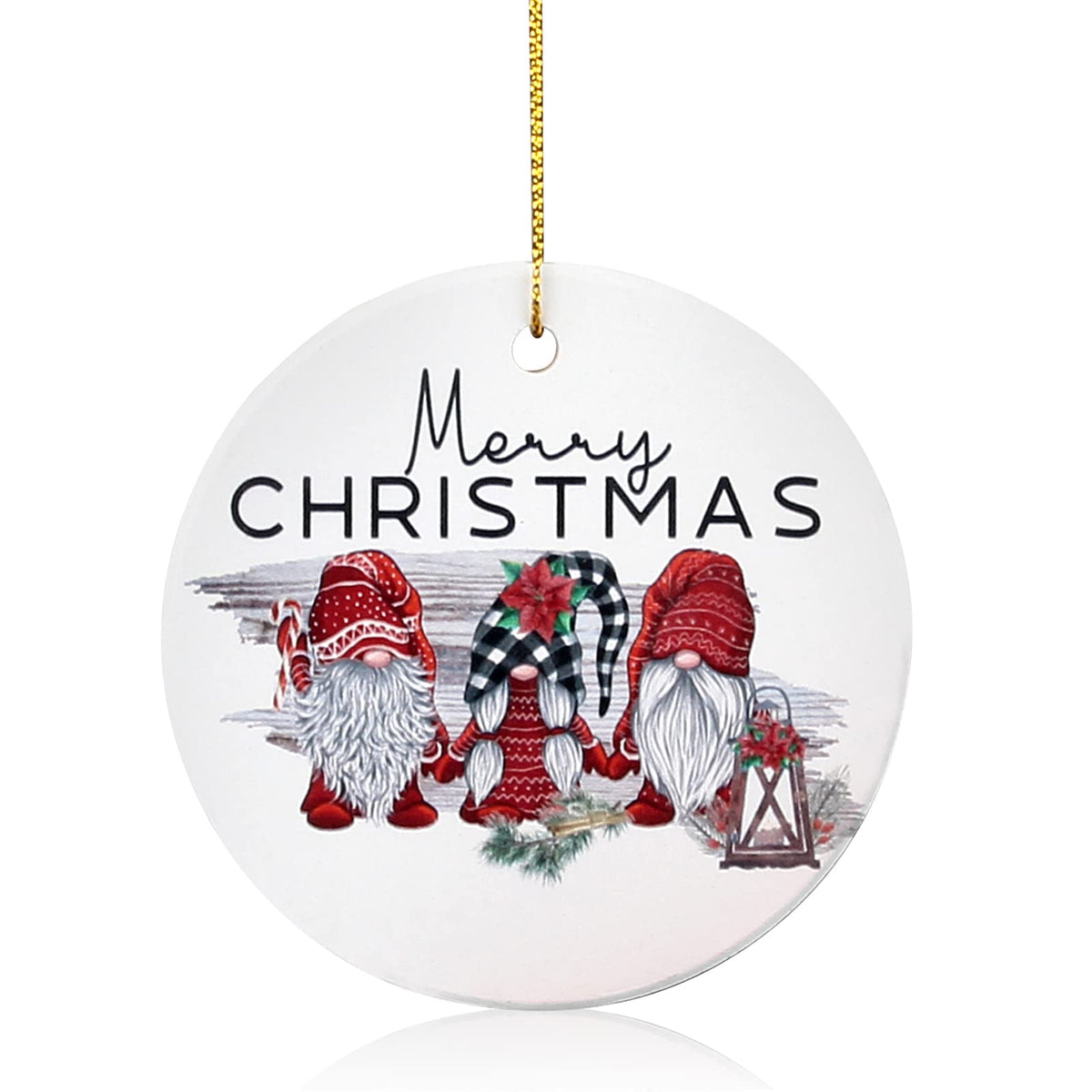 Cute Christmas Tree Ornaments for Decorations Small Tree First Ceramic Christmas Ornaments Gift Gnome Ornament