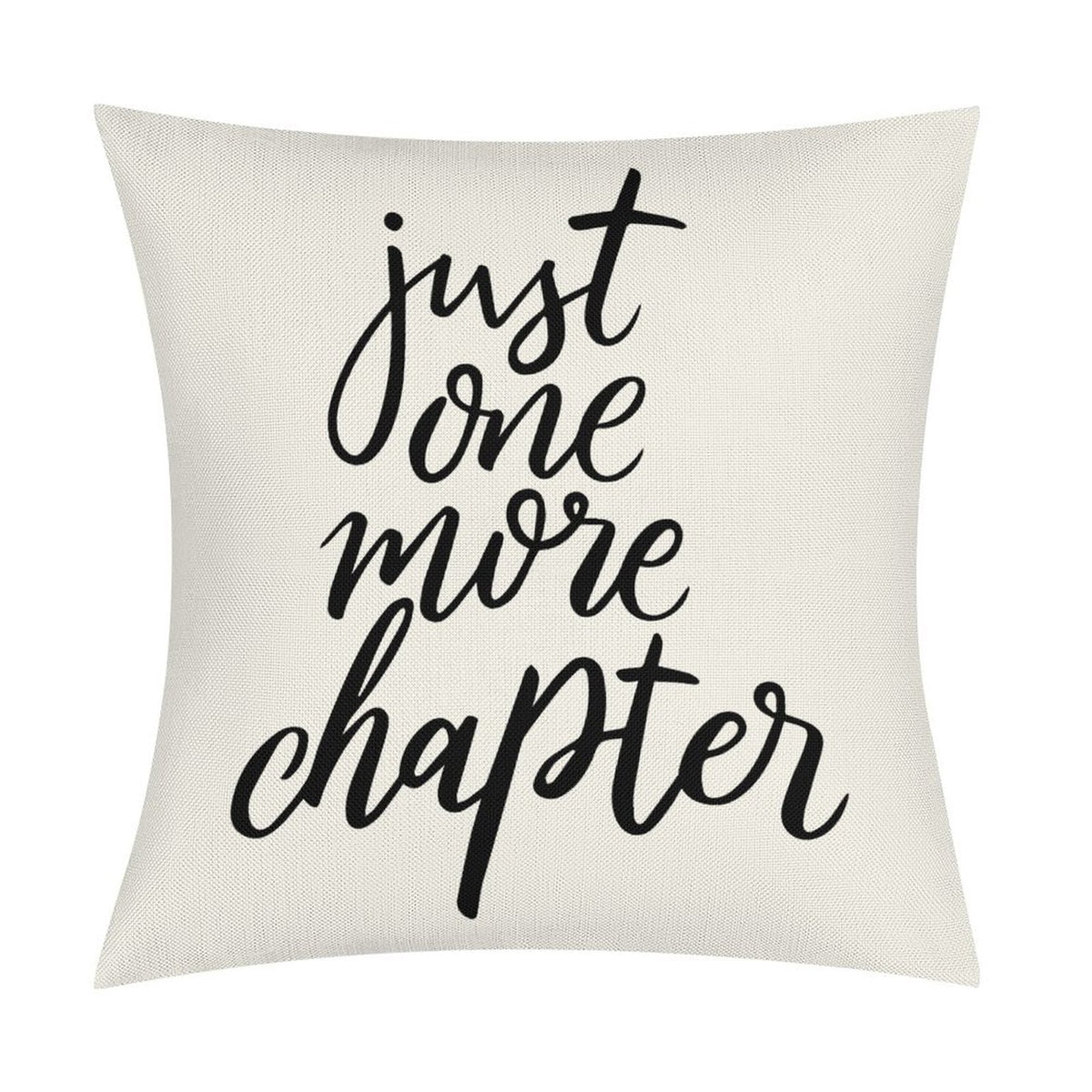 Just One More Chapter Throw Pillow Case Cushion Cover Book Lovers Linen 18 x 18 Inch