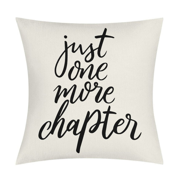 Just One More Chapter Throw Pillow Case Cushion Cover Book Lovers Linen 18 x 18 Inch