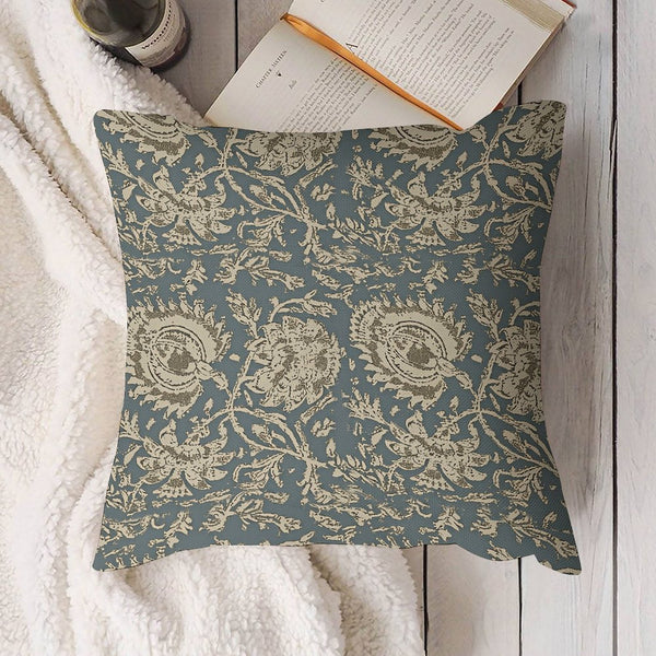 Vintage Floral Print Throw Pillow Covers 18x18 Set of 2 Neutral Modern Farmhouse Pillowcase Accent