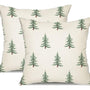 Christmas Pillow Covers 18x18 inch Set of 2 Christmas Tree Decorative White Throw Pillow Covers Winter