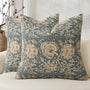 Vintage Floral Print Throw Pillow Covers 18x18 Set of 2 Neutral Modern Farmhouse Pillowcase Accent