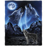 Howling Wolves Fleece Blanket - 50 x 60 Inches Soft Plush for Men, Women, and Kids - Cozy With Wolf Design