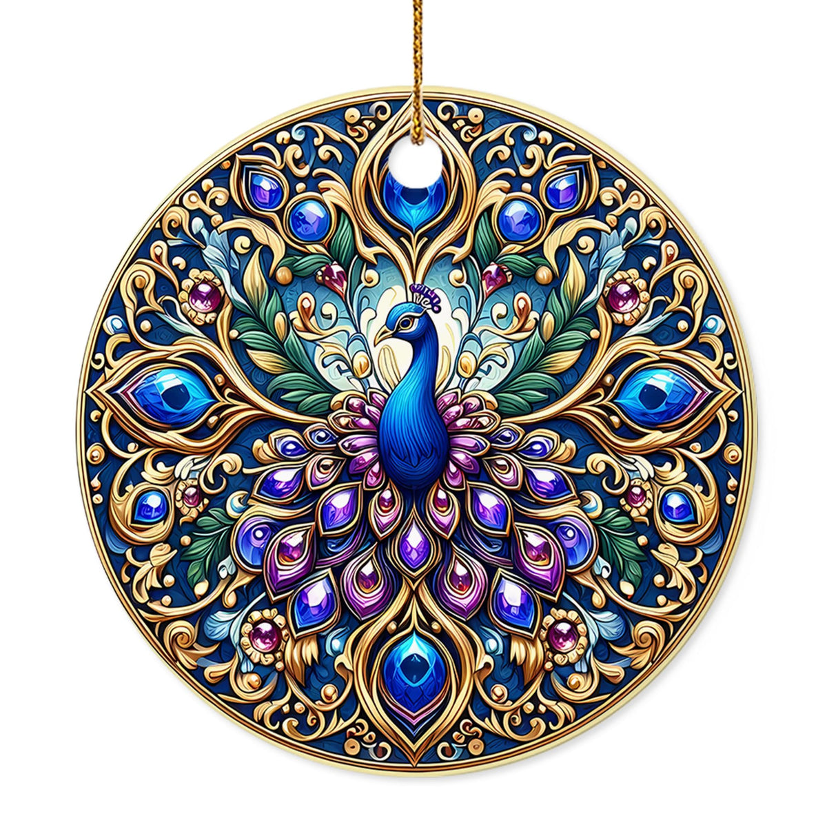 Christmas Ornament - Elegant Peacock Ceramic Ornament, Holiday Décor for Women, Mom, Wife, Friends