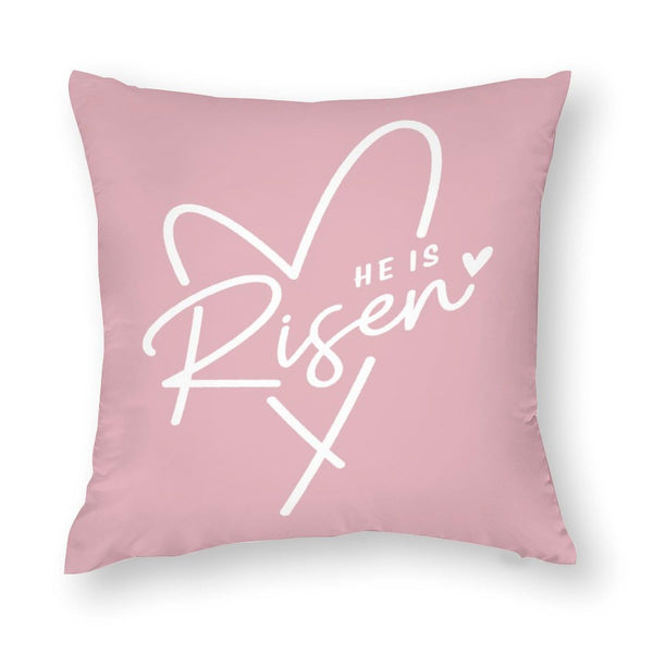 Waterproof Easter Throw Pillow Cases Set of 4 Easter Bunny Flowers Pink, 1-Side, Cotton Linen