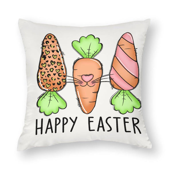 Waterproof Easter Throw Pillow Covers Set of 4, Retro Floral Set of 4, 1-Side, Cotton Linen