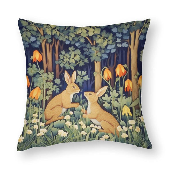 Waterproof Easter Decorations, Set of 4 William Morris Rabbit 18", 1-Side, Cotton Linen