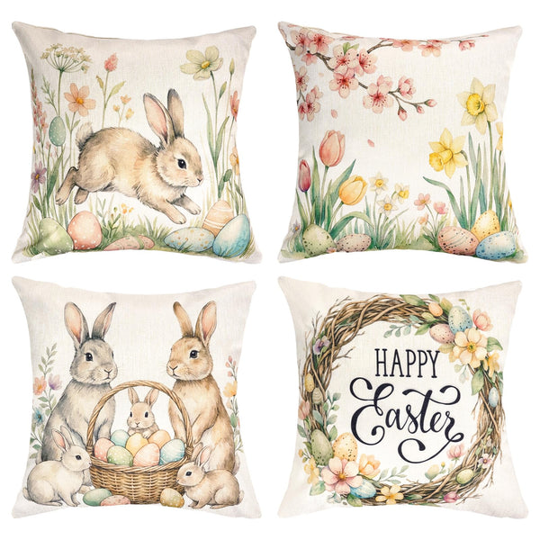 Easter Pillow Covers 18x18 Easter Throw Pillow Covers Bunny Cushion Covers