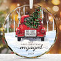 Engagement Gifts for Couples 2025, Our First Christmas Engaged Ornament Crystal Glass Keepsake