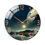 Glass Wall Clock Silent Scanning Mechanical Round Glass Wall Clock
