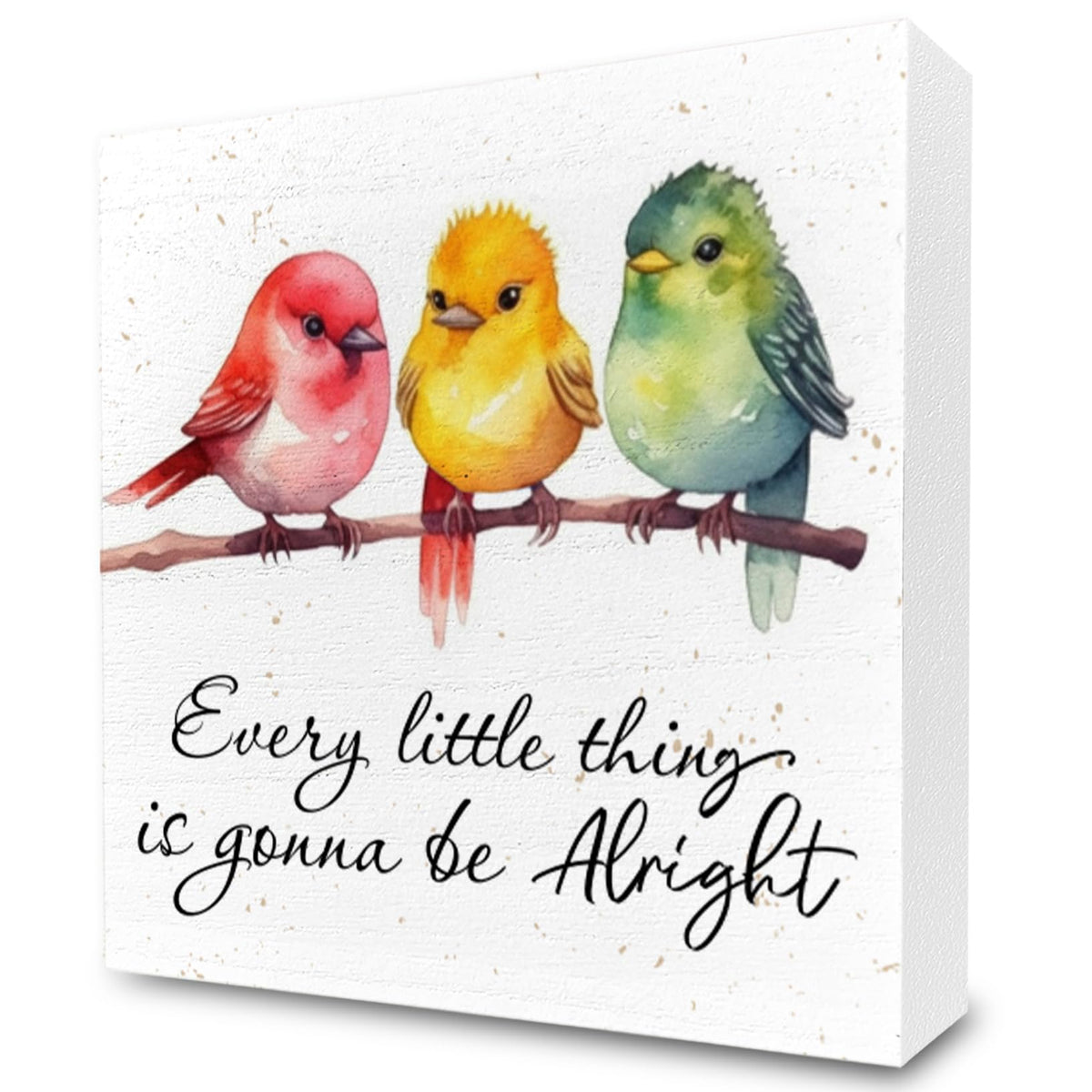 Every Little Things Is Gonna Be Alright Wooden Sign, 5.1x5.1 Inch