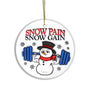 Snowman Exercise and Fitness Ornaments 2025 | Snow Pain Snow Gain, Snowman 3D Weight Lifting Christmas Ornament