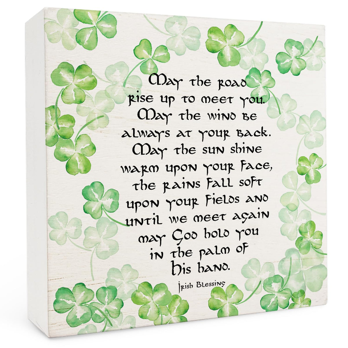Irish Blessing Wooden Box Sign 5x5 Inch, St. Patrick's Day Decorations