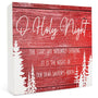 O Holy Night Wooden Box Sign, Red Christmas Decor for Home, 5x5 Inch
