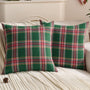 Christmas Green Plaid Throw Pillow Covers 18x18 Inch Set of 2 Buffalo Check Holiday Decorative