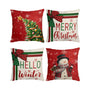 Merry Christmas Pillow Covers 18x18 Inch Snowman Hello Winter Tree Throw Pillow Cases