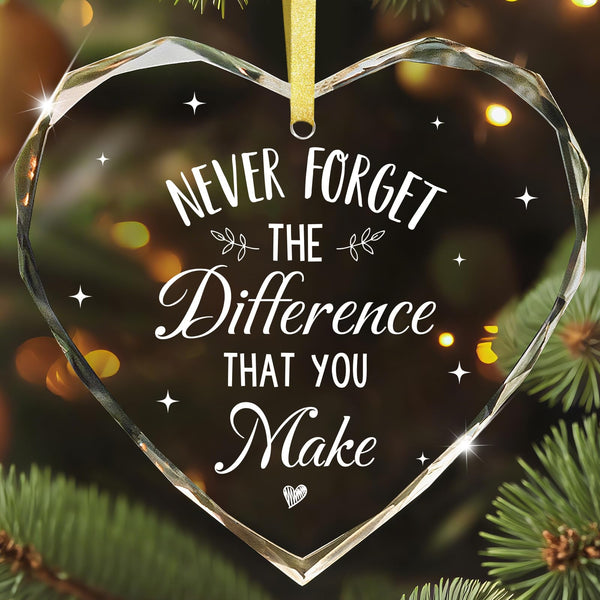 Thank You Gifts for Women Men - Thanksgiving Tree Ornaments Glass Christmas Ornament