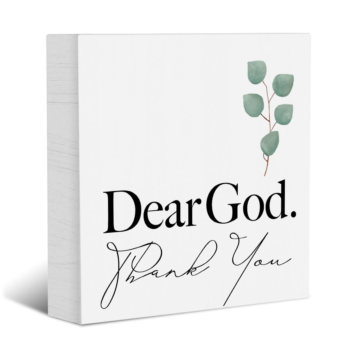 Farmhouse Decorative Signs Plaques Wooden Box Sign Desk Decor, Christian Saying Quote Rustic Religious Wood Block Plaque Box Sign