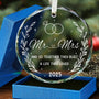 First Christmas Married Ornament 2025 - Mr and Mrs Sign Wedding Gifts for Couples, Newlyweds - Bridal Shower Present