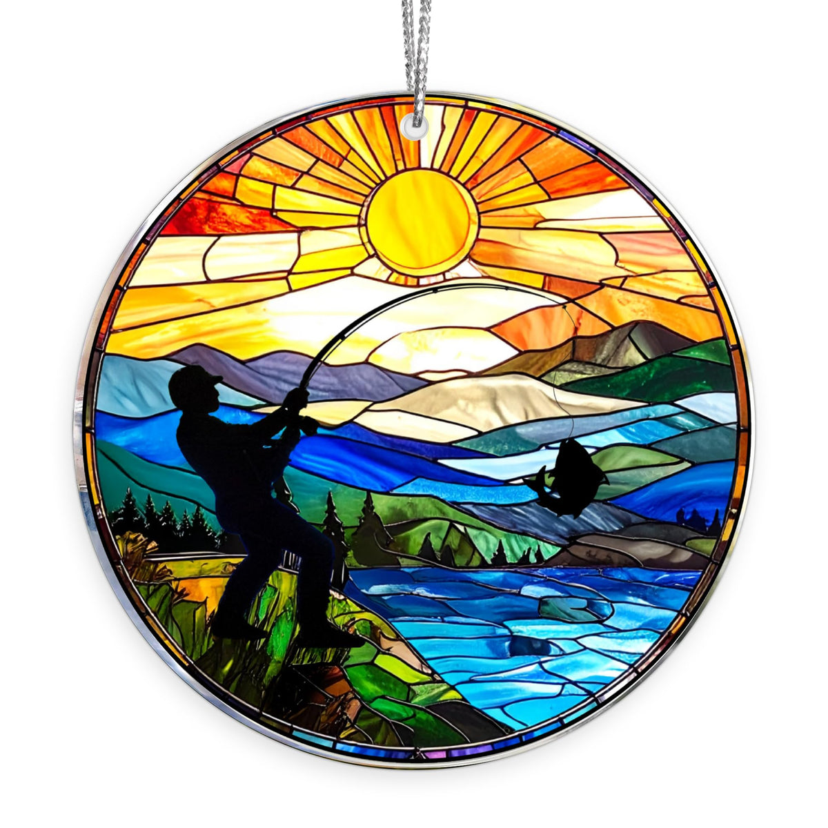 Fishing Ornament 2025, Fishing Ornaments for Christmas Tree, Acrylic Fisherman Ornament