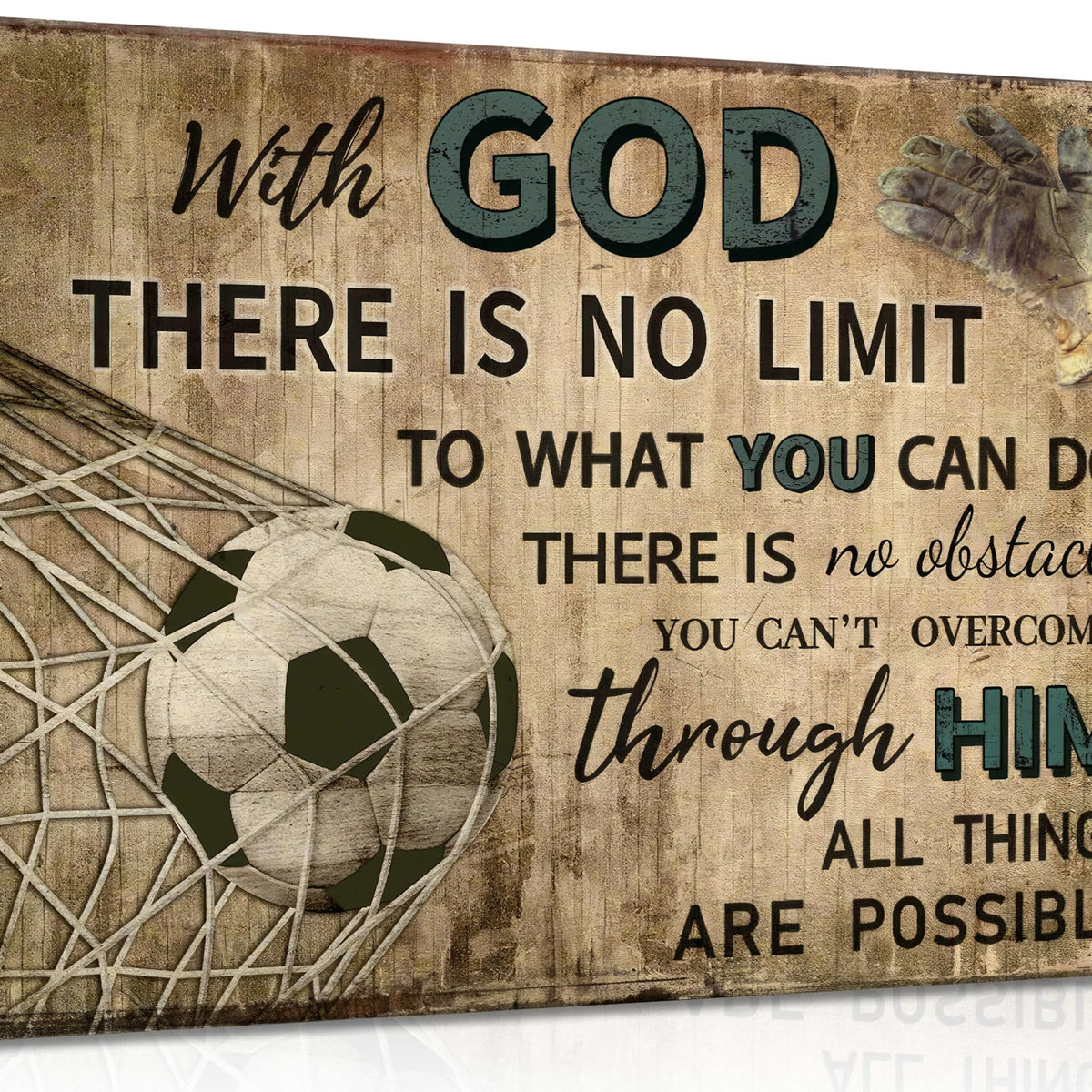 Football Sports Canvas Wall Art Religious Soccer Posters Prints Boys Room Picture Wall Decor Inspirational Quotes Football Paintings