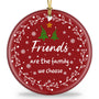 Friend Christmas Ornaments Gifts for Women Men - 3" Ceramic Christmas Tree Friendship Ornaments for Best Friends