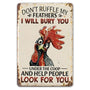 Funny Chicken Sign Don't Ruffle My Feathers, Gift for Chicken Lovers, Christmas Farmhouse Wall Decor