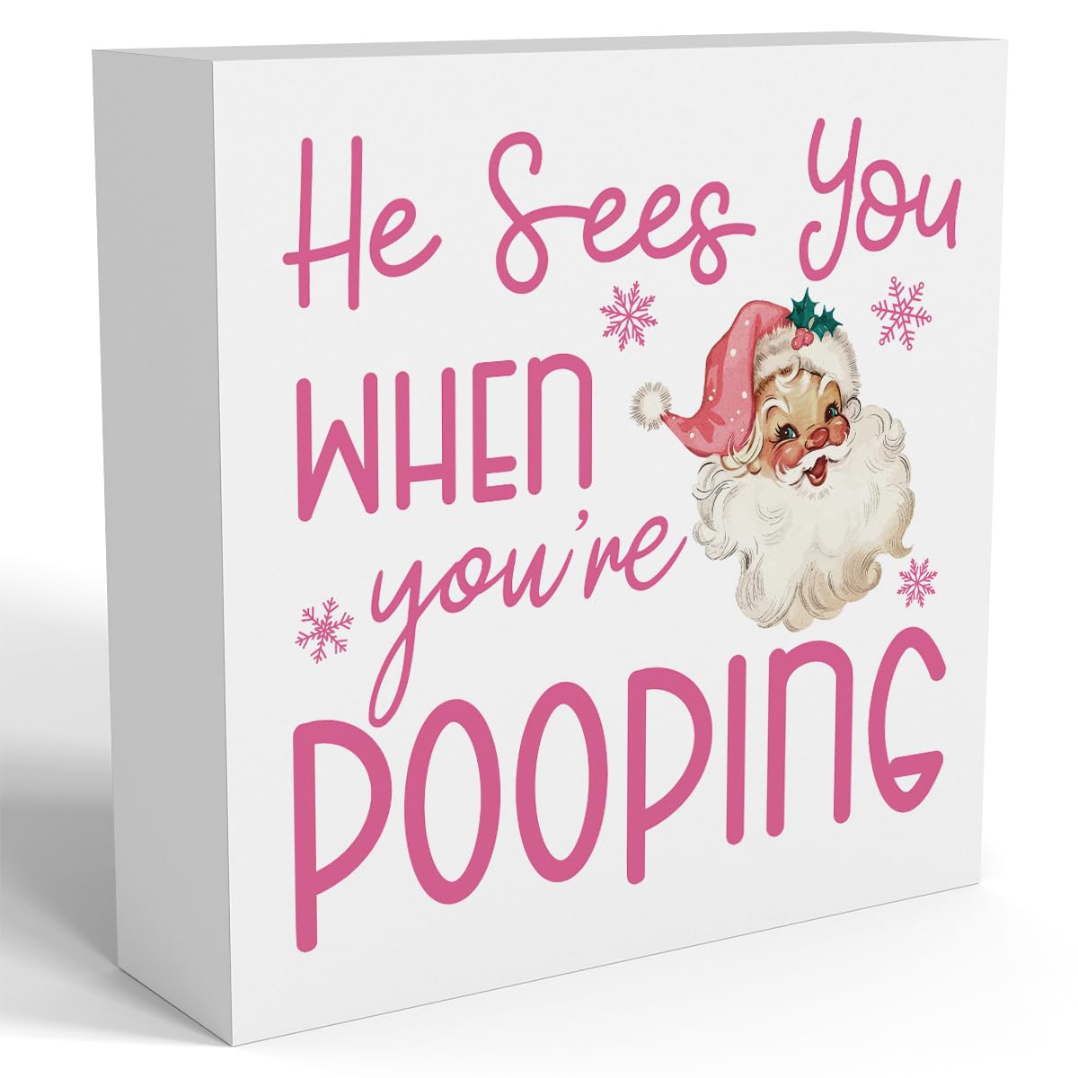 Funny Christmas Bathroom Decor, Pink Christmas Decoration, Funny Gift Decorations for Bathroom