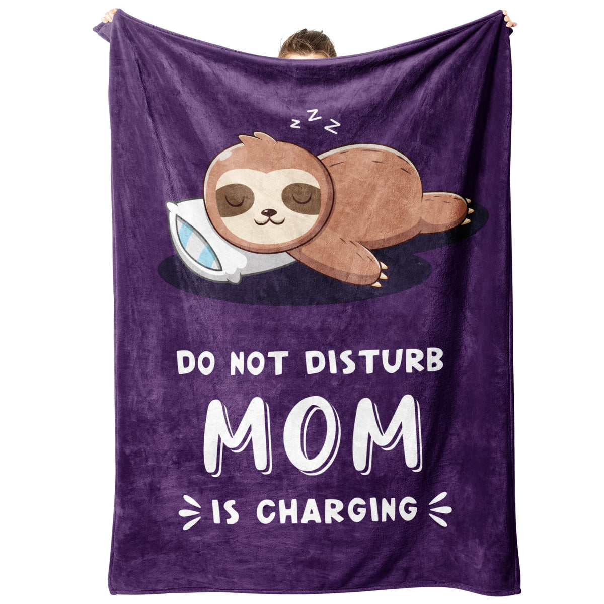 Funny Gifts for Mom Christmas, Mom is Charging Sloth Blanket, Birthday Gifts for Moms from Daguther Son