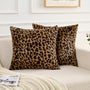 Cheetah Pillow Covers 18x18 Throw Pillow Covers Set of 2 Leopard Couch Pillow Covers Soft Velvet
