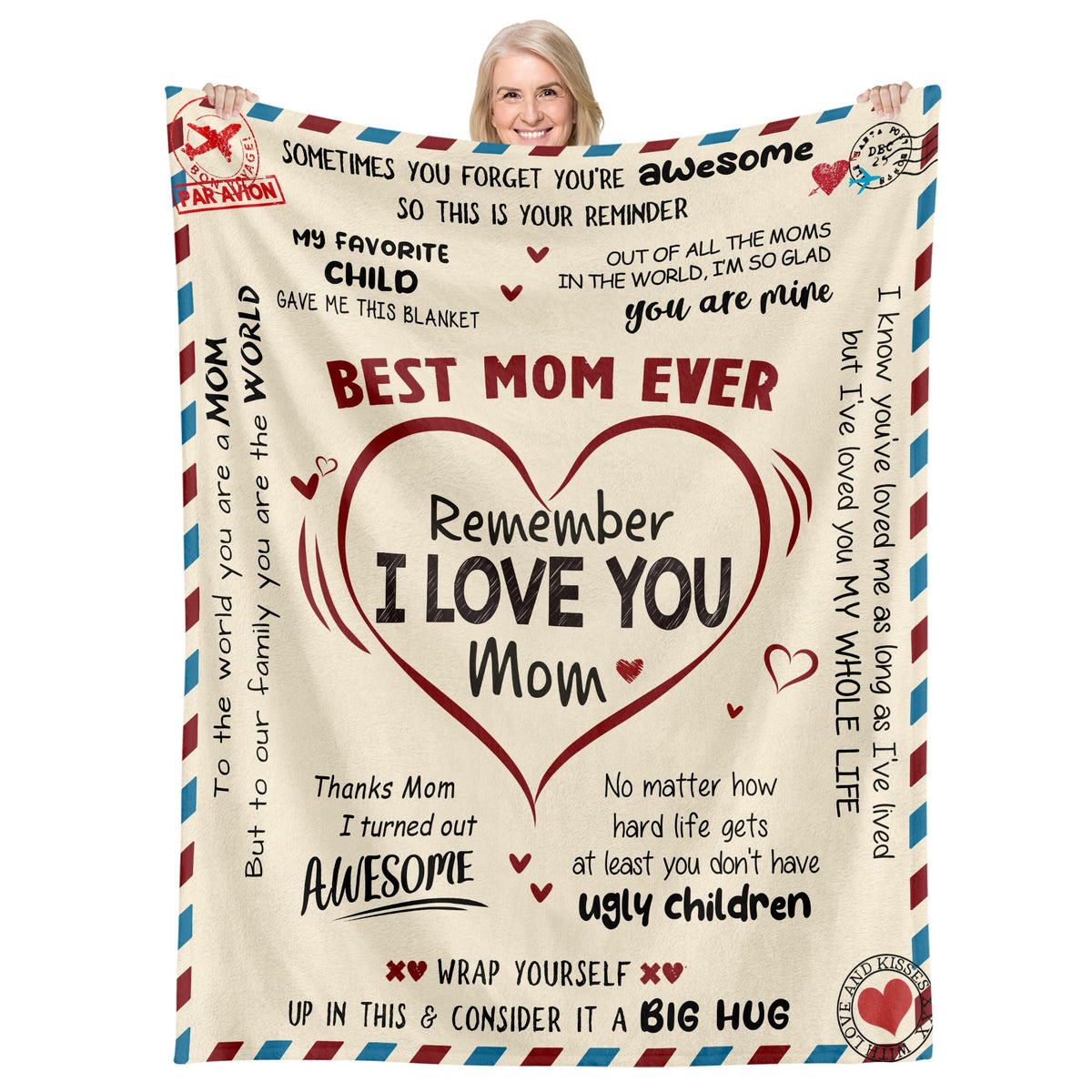 Christmas Birthday Gifts for Mom - Super Soft Fleece Throw Blanket for Couch Bed - Mom Birthday Gifts