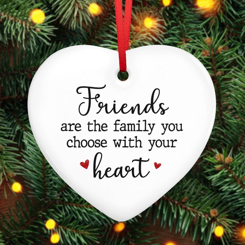 Christmas Friendship Gifts for Women Friends - Ceramic Christmas Ornaments 2025 for Tree Decorations