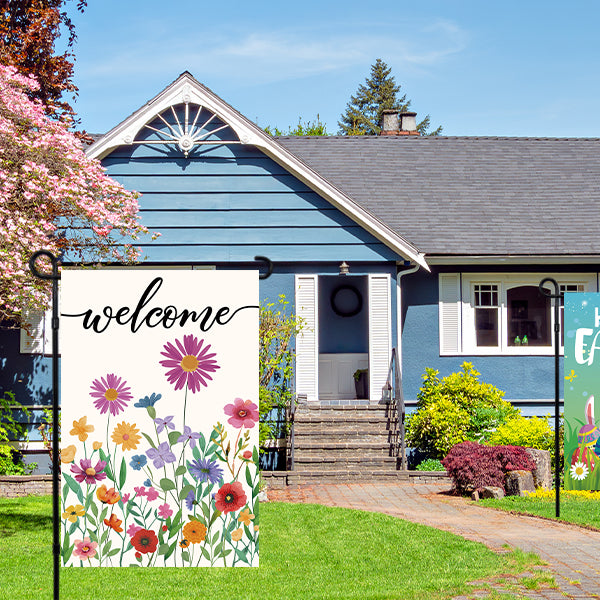 Seasonal Garden Flags Set of 12 Single Sided 12 x 18, Small Yard Flags for Outside, Summer Fall Garden Flag